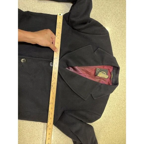 Mens 100% Cashmere 3 Button Full Length Black Coat Size 38? 40?